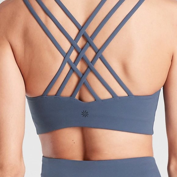 NWT Athleta Medium Blue Hyper Focused Sports Bra - Picture 3 of 7